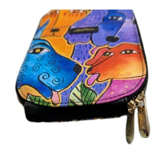 Laurel Burch Dogs n Doggies Crossbody Wallet Bag Organizer Dog Monarque Purse - Picture 9 of 11